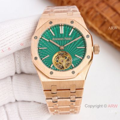 Swiss Replica Audemars Piguet Royal Oak Tourbillon Mint green Face